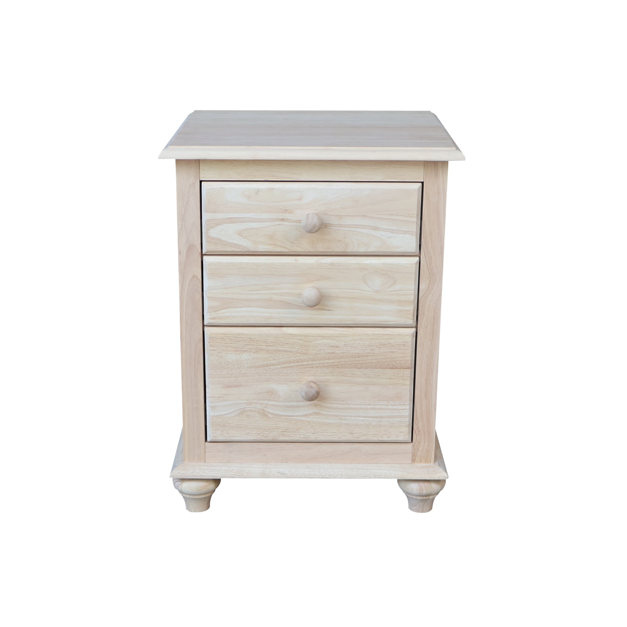 International Concepts Solid Wood 3-Drawer Nightstand