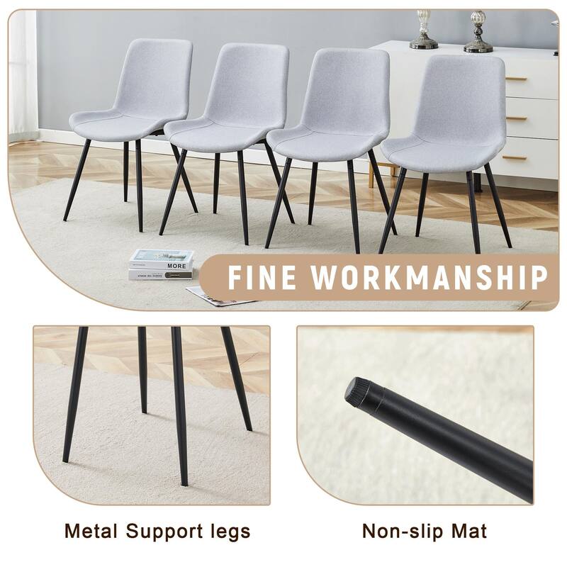 7-Piece Dining Set for 6, 71" Kitchen Wood Two-Tone Spliced Table with Storage Shelf, 6 Linen Chairs for Dining Room
