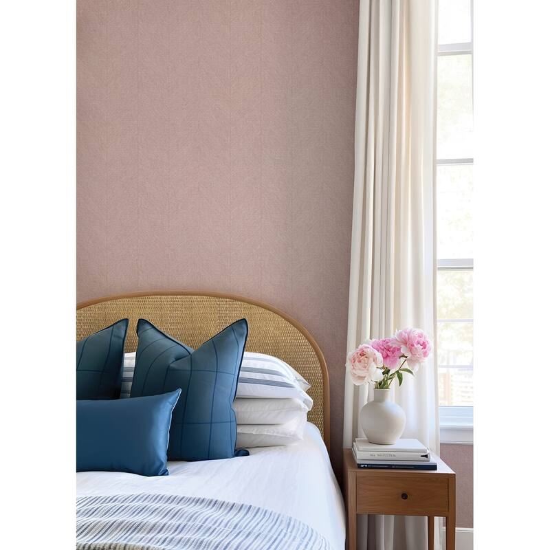 A-Street Prints Kallam Pink Chevron Wallpaper