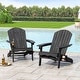 preview thumbnail 3 of 49, Bellwood Outdoor Acacia Wood Folding Adirondack Chairs (Set of 2) by Christopher Knight Home Dark Gray