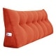 preview thumbnail 82 of 182, WOWMAX Large Reading Wedge Headboard Pillow for Bed Rest Back Support California King - Polyester Orange