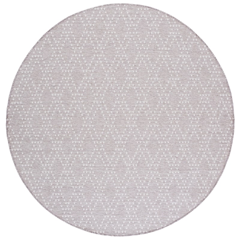 SAFAVIEH Sunset Jenja Indoor/Outdoor Washable Backyard Patio Rug - 6'7" Round - Lavender/Grey