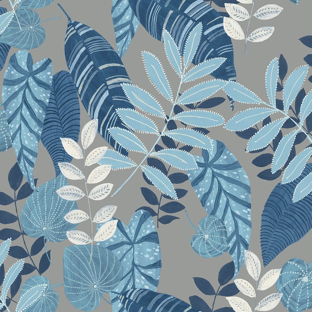 Seabrook Designs Boho Rhapsody Tropicana Leaves Unpasted Wallpaper