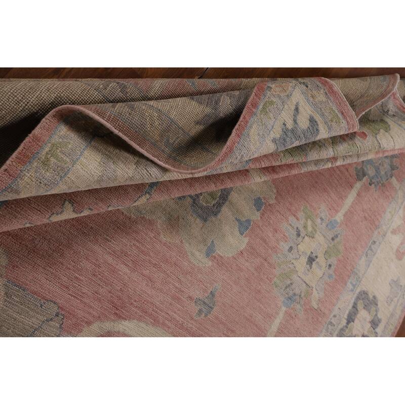 Vegetable Dye Oushak Turkish Area Rug Hand-Knotted Bedroom Wool Carpet - 8'3"x 10'0"