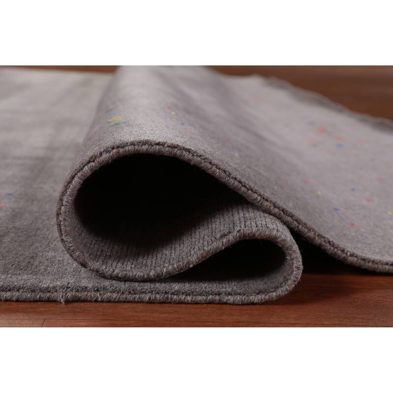 Hand Knotted Oriental 100% Wool Carpet Tribal Tribal Greys & Charcoal Gabbeh Area Rug - 9' 11'' X 8' 1''