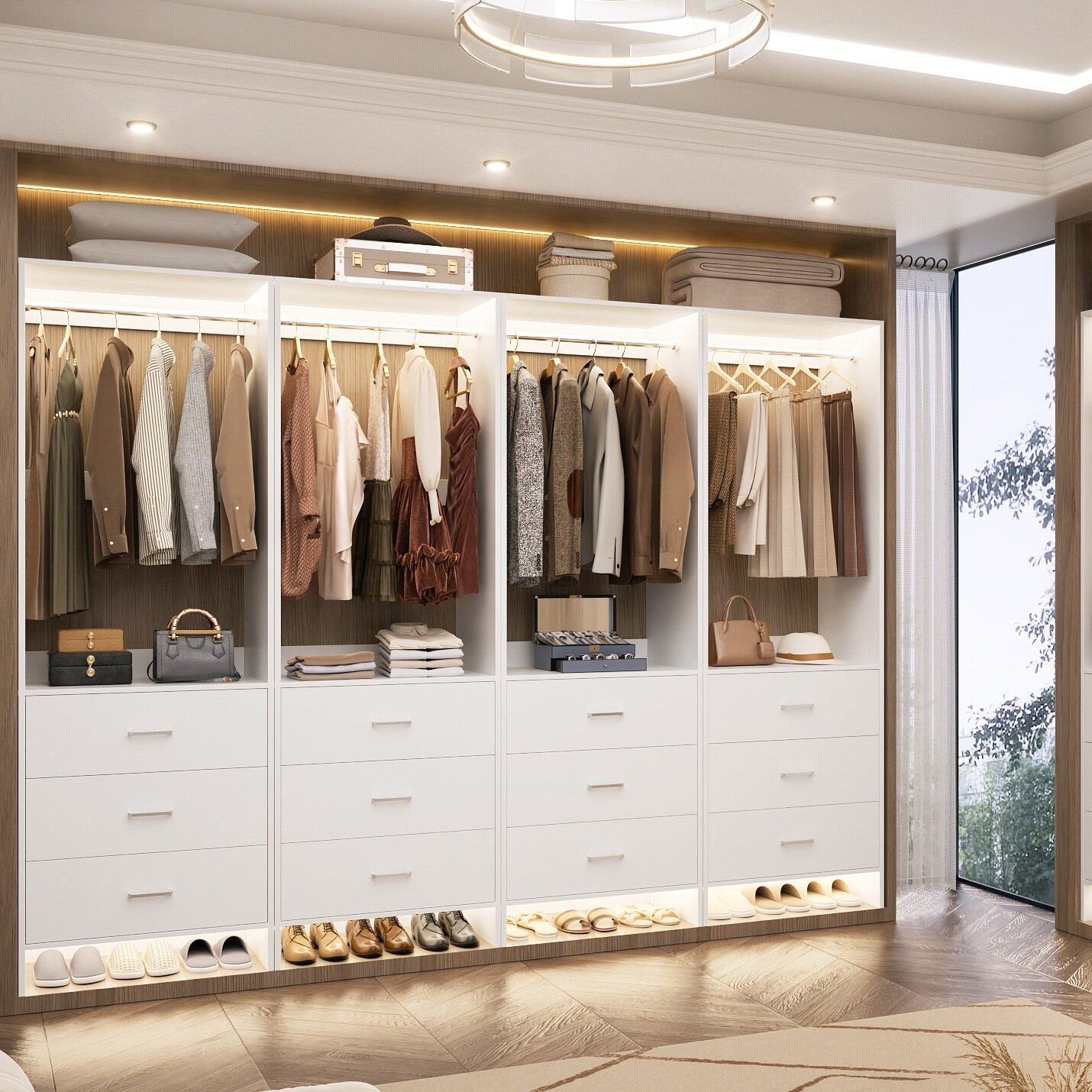 One-Compartment One-Door Tilt-Out Laundry Sorter Cabinet - Stylish White Storage Solution for Laundry Room