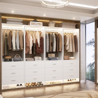 Cimly Freestanding Closet Sytem with Drawers, Closet Organizer Wardrobe for Walk-in and Reach-in Closet