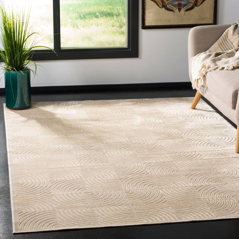 SAFAVIEH Paradise Geralda Modern Viscose Rug - 4' x 5'7" - Stone - Rectangle