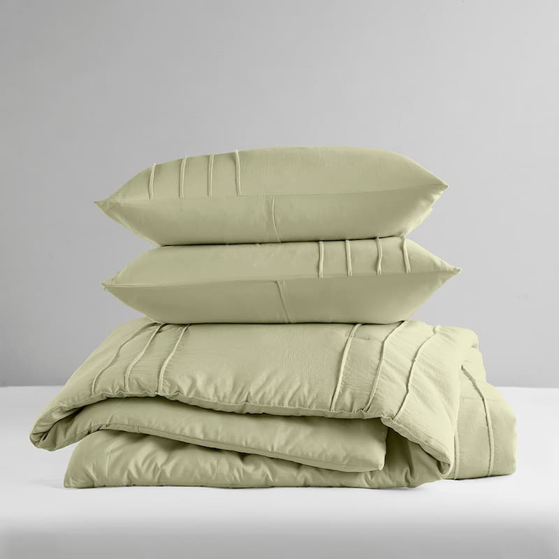 Chelsea Square Evans Pinch Pleated Soft Washed Boho Comforter Set