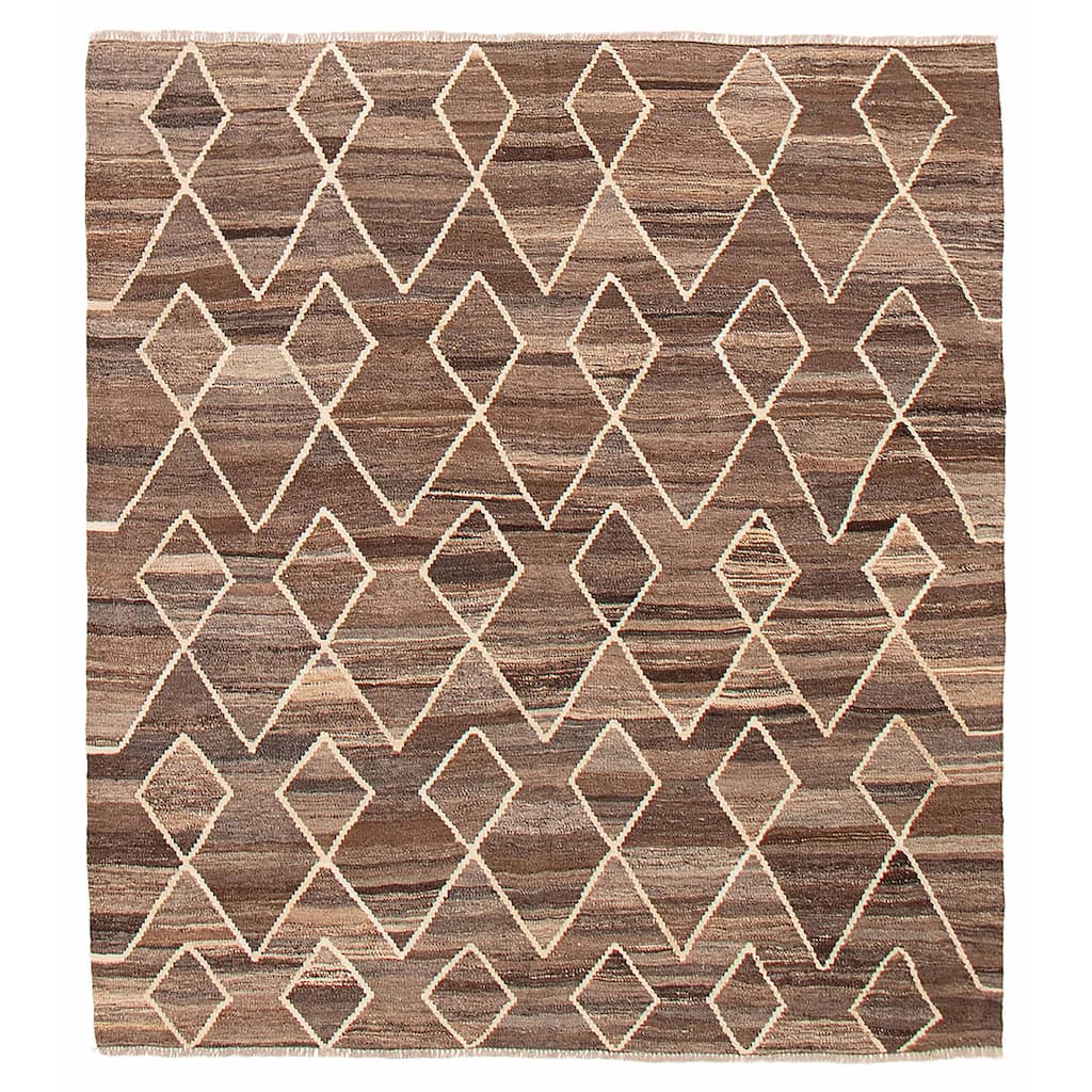 Sivas Brown Kilim 6'1" x 6'9" - 6'1 x 6'9