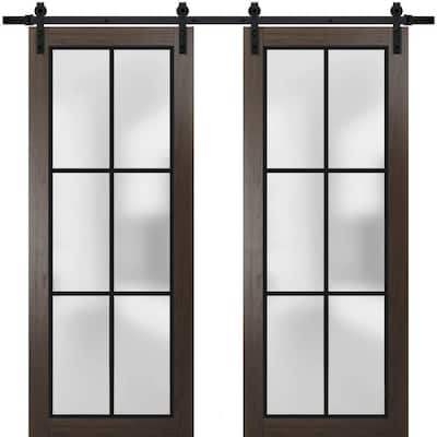 Sturdy Double Barn Door 36 x 80 Planum 2122 Chocolate Ash 13FT