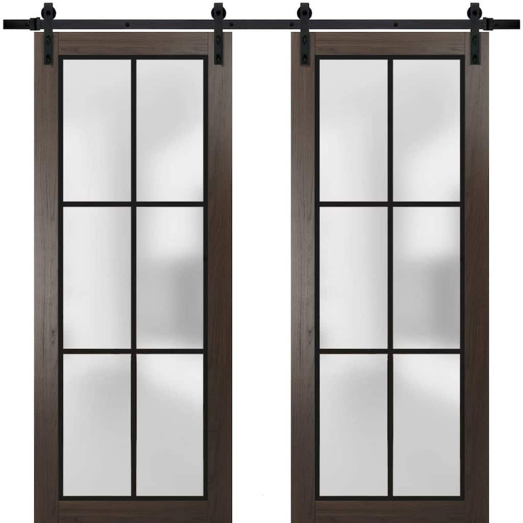 Sturdy Double Barn Door 36 x 80 Planum 2122 Chocolate Ash 13FT