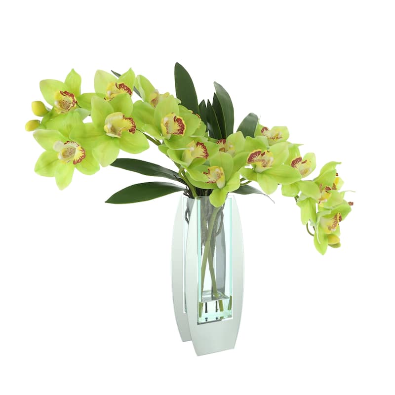 Orchid Arrangement in Mirror Vase - 24