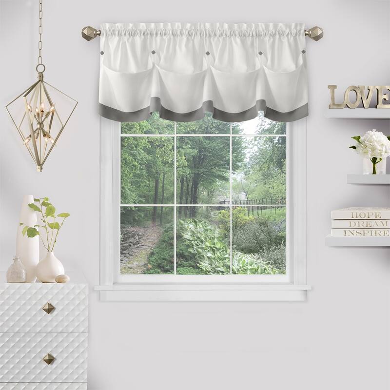 Lana Window Curtain Valance 58x14 - Grey