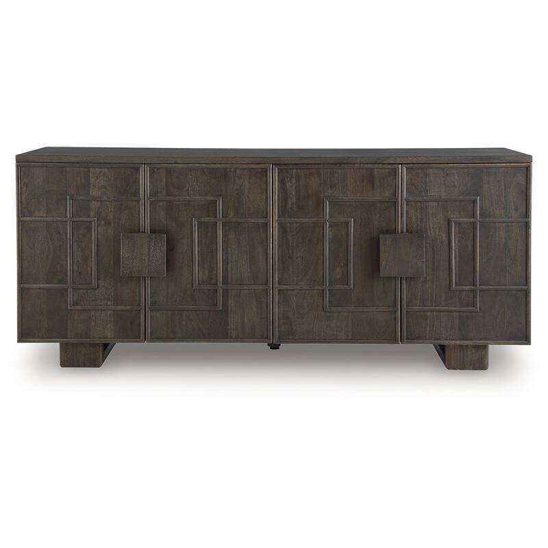 Signature Design by Ashley Cato Dark Brown Accent Cabinet - 67.88" W x 16.25" D x 30.25" H