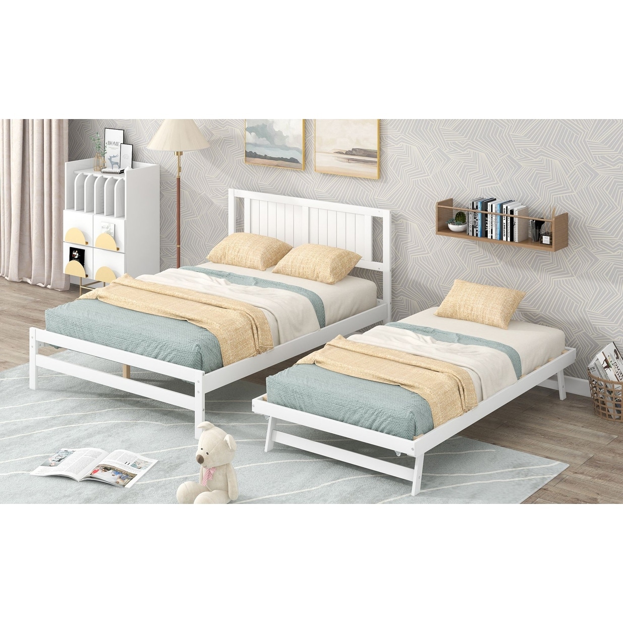 Adjustable trundle sale bed