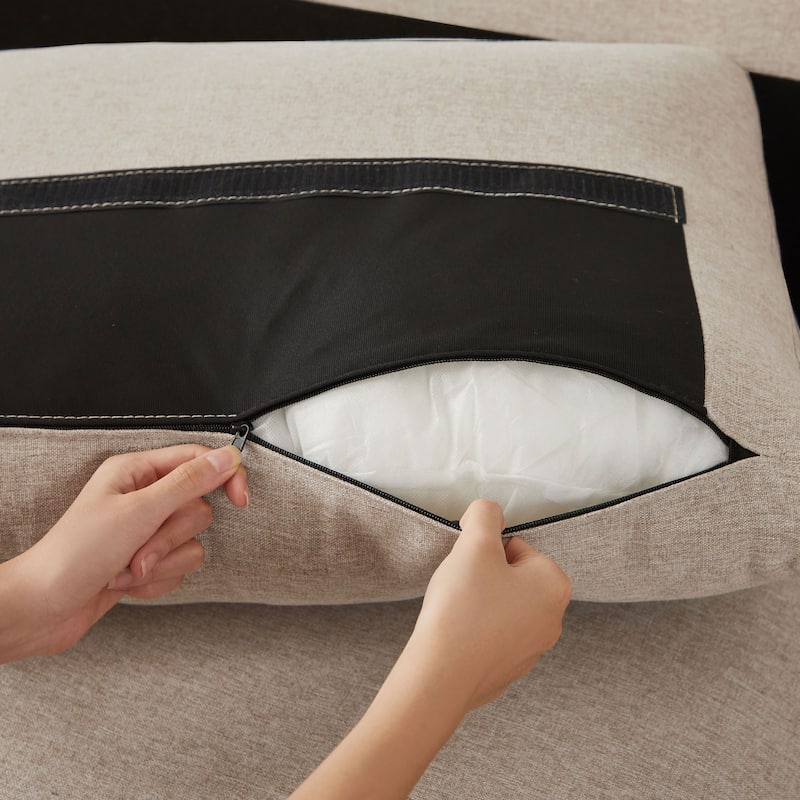 101" Sectional Sofa with Storage Ottoman