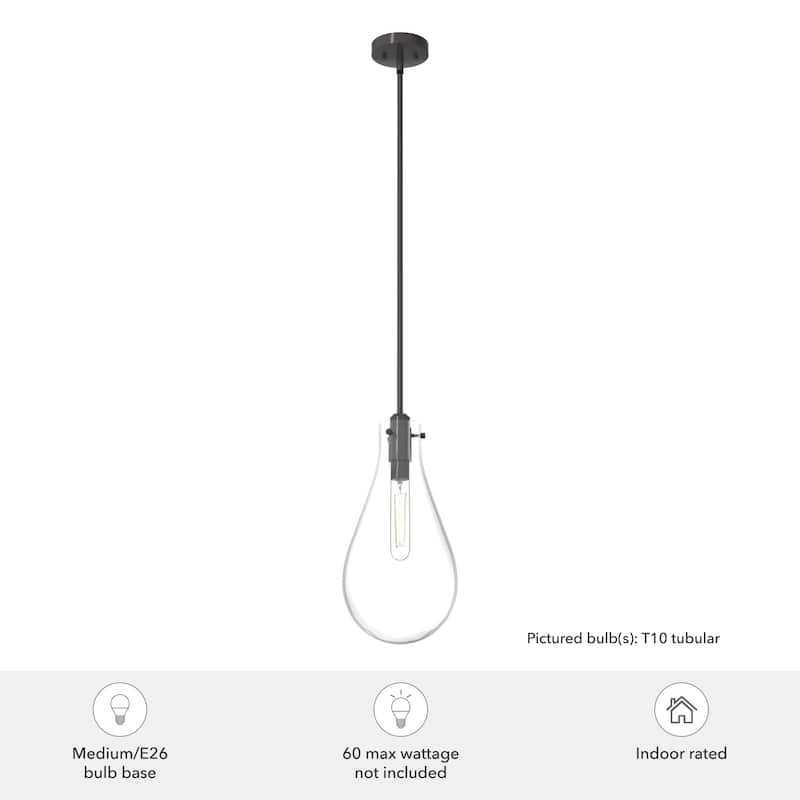 Hunter 9" Lundin 1-Light Pendant - Kitchen Island, Dining Room - Contemporary, Transitional