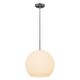 preview thumbnail 1 of 0, Access Lighting Nitrogen - 14" Ball Pendant - Brushed Steel - Opal Glass Diffuser - Incandescent Brushed Steel/Opal