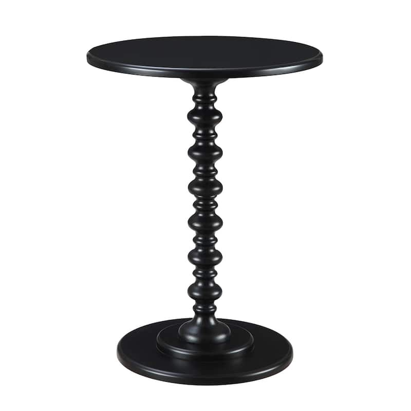 Round Accent End Table with Open Bottom Shelf, Curved Legs and Smooth Finish Perfect for Display and Storage - 17.75