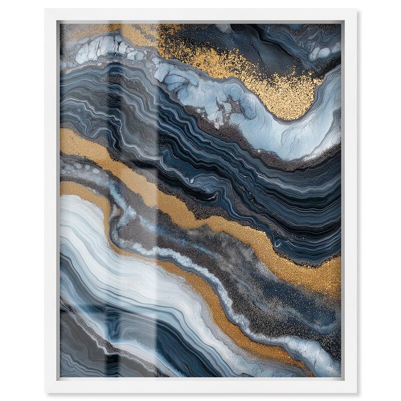Acrylic Flow I Shadowbox by Art Remedy - White - 36" x 45"