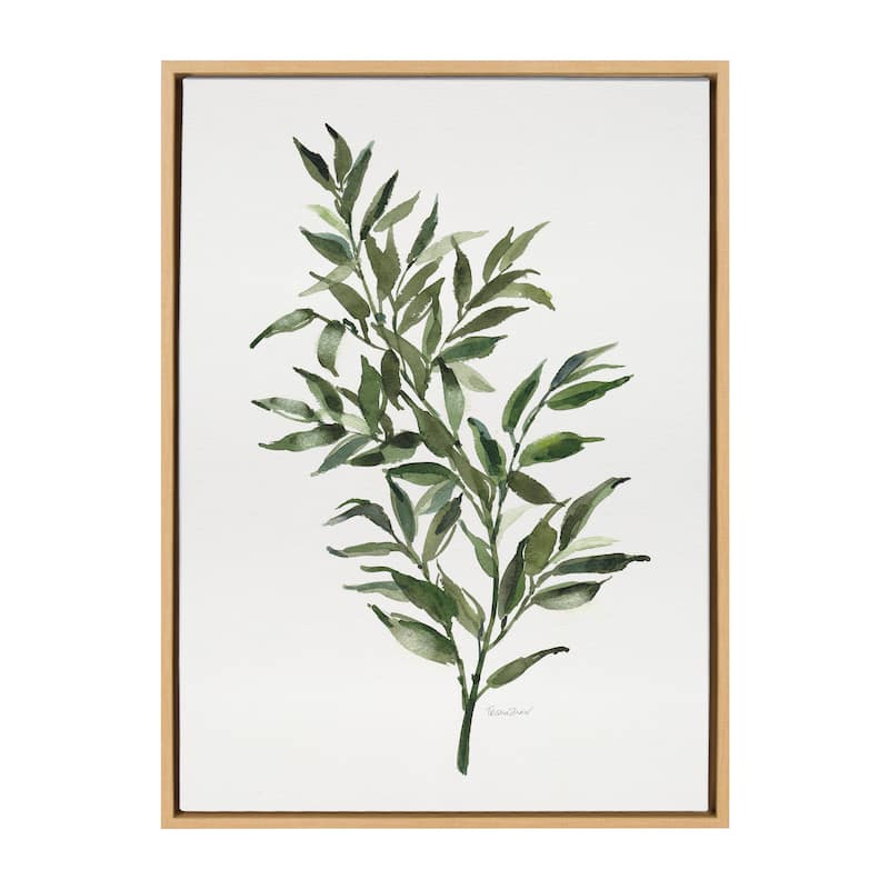 Kate and Laurel Sylvie Ruscus Framed Canvas by Patricia Shaw - 23x33 - Plastic - Natural