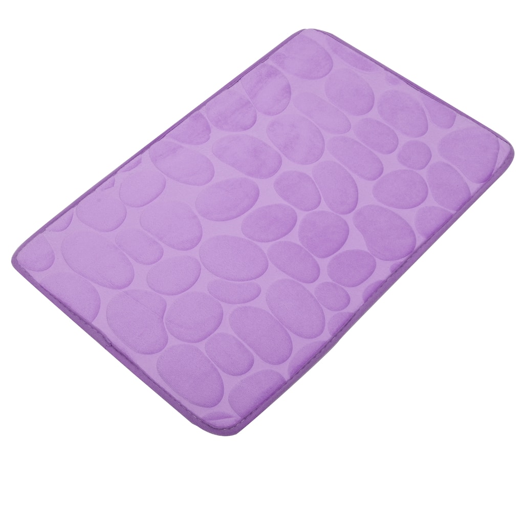 Non-Slip Bathroom Rugs, Polyester Bath Mat, Machine Washable Purple Cobblestone Pattern 23.62"x15.75"