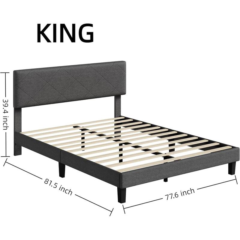 Bed Frame with Upholstered Headboard