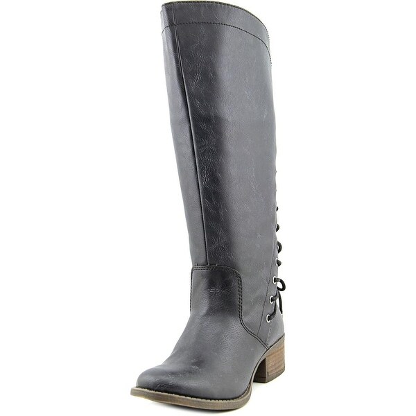 Madden Girl Derail Women Round Toe Synthetic Black Knee High Boot