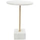 preview thumbnail 4 of 8, White Marble Geometric Accent Table with Gold Metal Rectangular Stand
