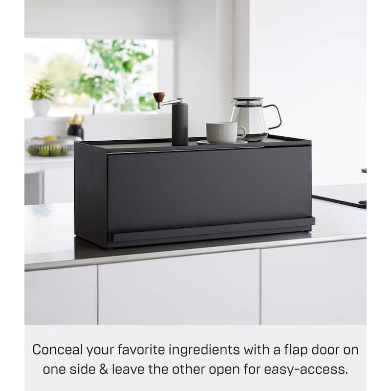 Yamazaki Home Front-Opening Countertop Storage Rack, Steel - L 10.51 x W 23.62 x H 9.92 inches