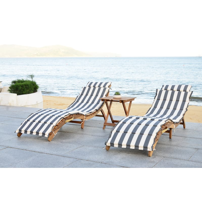 SAFAVIEH Outdoor Jamya 3-Piece Lounge Set - 21Wx25Dx72H - Natural