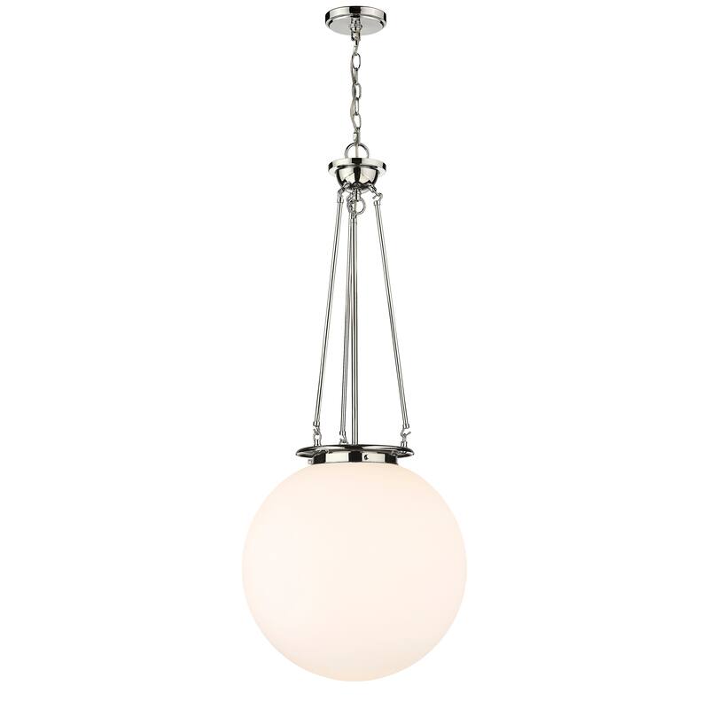 Innovations Lighting Beacon - 1 Light 18" Pendant - Polished Nickel/Matte White