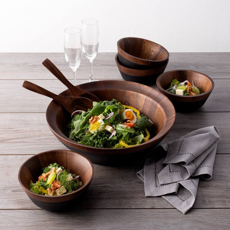 Noritake Kona Wood 5-Piece Salad Set