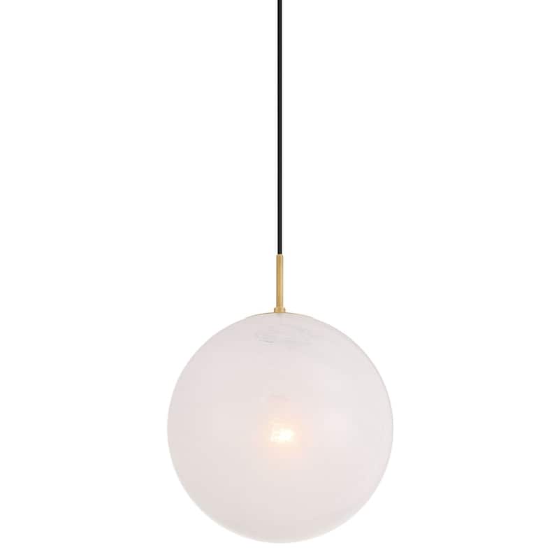 Minka Lavery 291 Mist 12" Wide Pendant with Alabaster Glass Shade - Legacy Brass