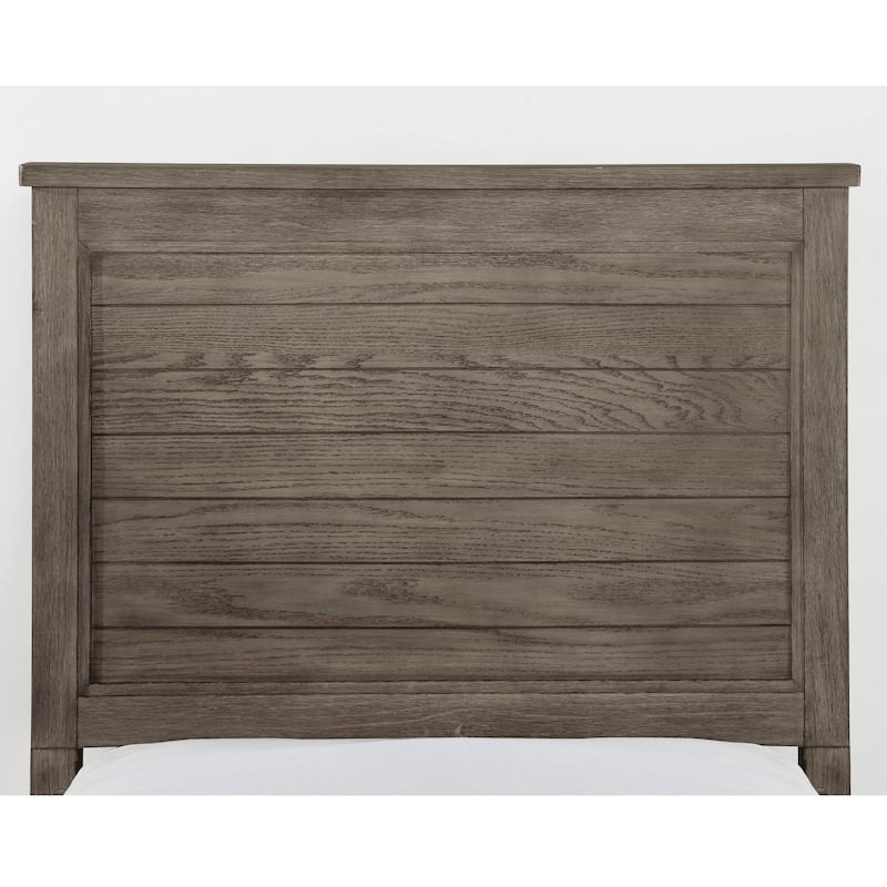 Furniture of America Lanister 2-Piece Wood Wire-Brushed Warm Grey Kids Panel Bed and Nightstand Set with Trundle