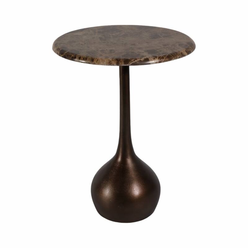 Round Accent Table - Marble Top with Ball Base - 21"