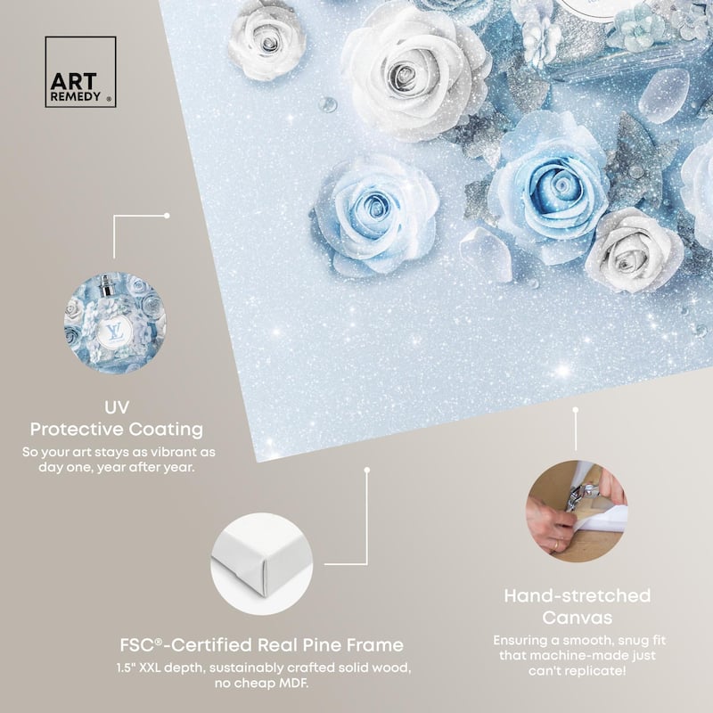 Sparkling Floral Perfume Canvas by Art Remedy, Gallery Wrapped