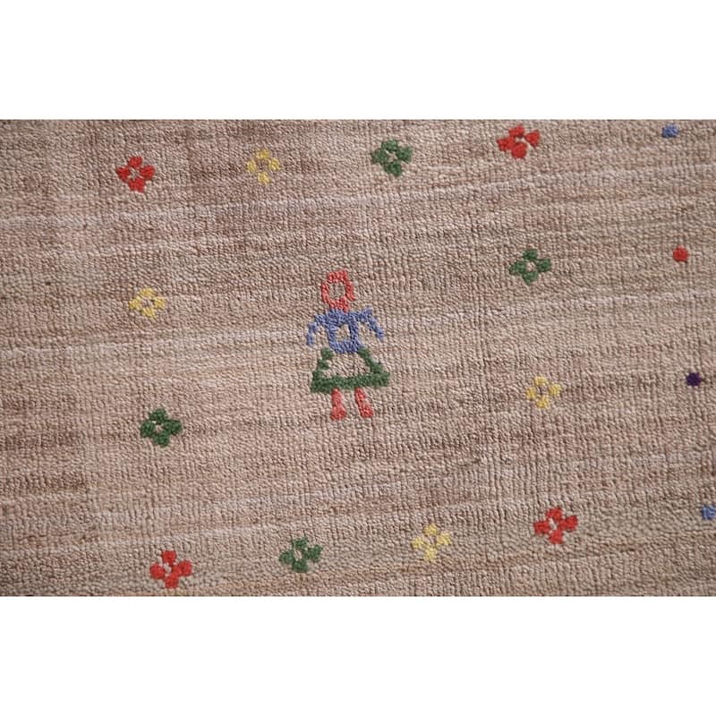 Gabbeh Oriental Area Rug Handmade Tribal Bedroom Silk Carpet - 7'9"x 9'7"