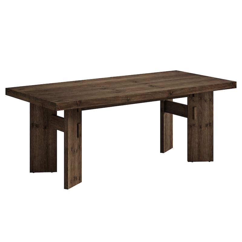 63" Solid Wood Executive Desk, Home Office Computer Study Writing Table for Office Conference Room