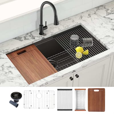 DORNBERG Workstation 32 inch Undermount Kitchen Sink With Accessories