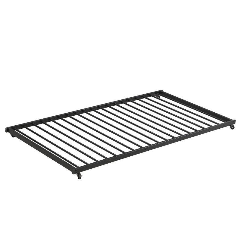 Twin Over Full Size Metal Bunk Bed with Trundle & Storage Staircase, Bedroom Heavy Duty Bed Frame with Full-Length Guardrail