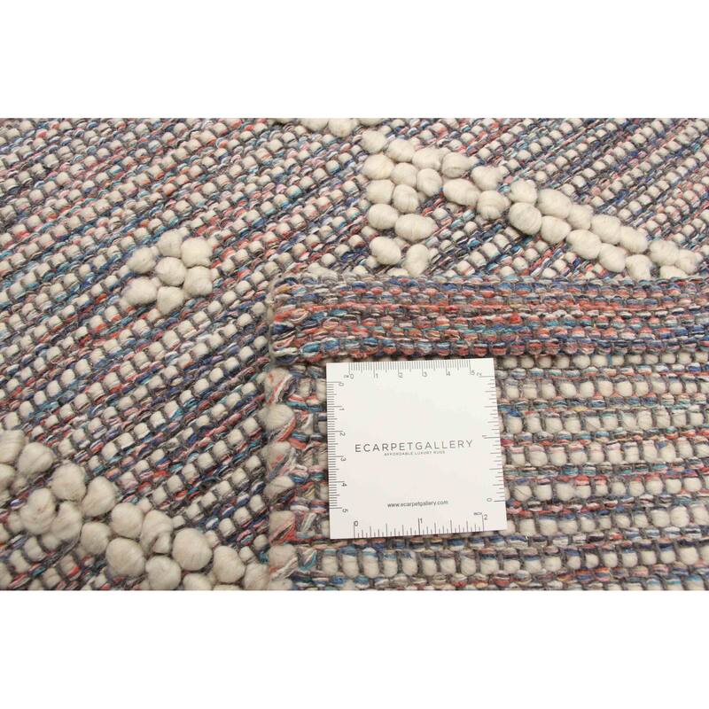 ECARPETGALLERY Braid weave Sienna Grey Wool Rug - 4'11 x 7'9
