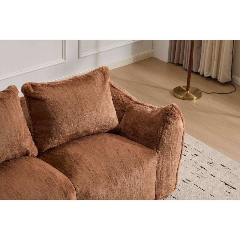 Oversized Bean Bag Sofa Reading Chair, 2-Seater Giant Bean Bag Couch with Pillows, Loveseat Chaise Lounge Sofa Chair