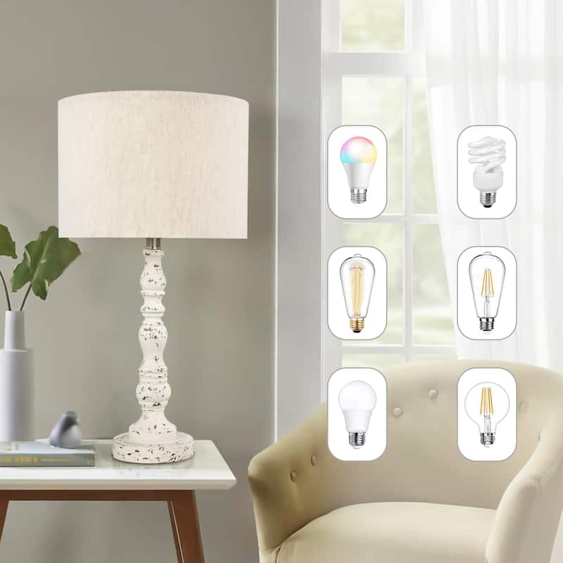 Bedside Poly Resin Table Lamps (Set of 2)