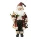 preview thumbnail 47 of 92, Glitzhome 18"H Faux Fur Christmas Santa Figurines with Porcelain Face