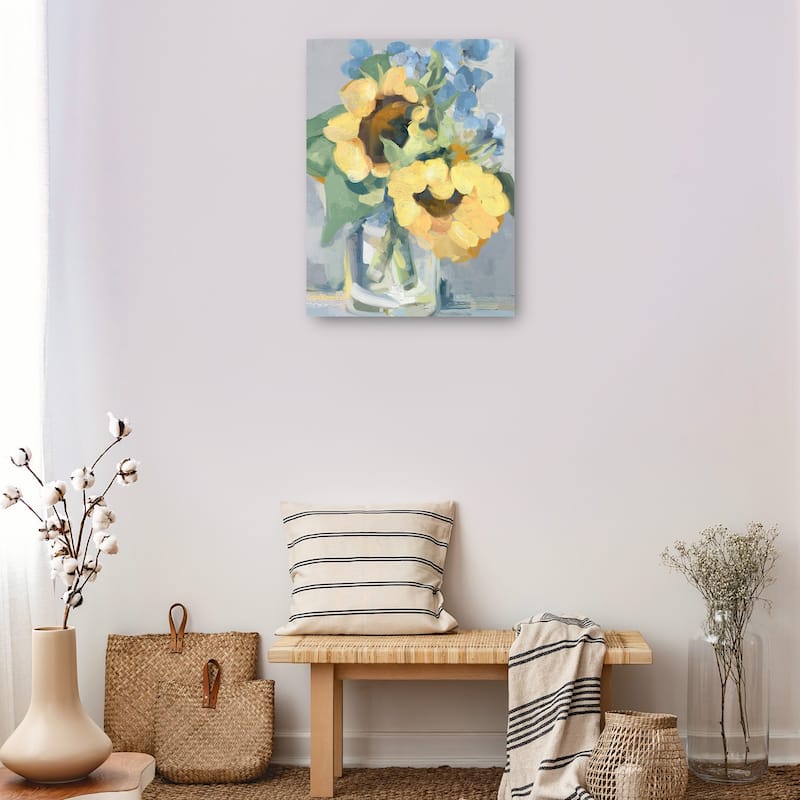 Petite Fleurs Sunflowers I By Studio Arts Canvas Art Print