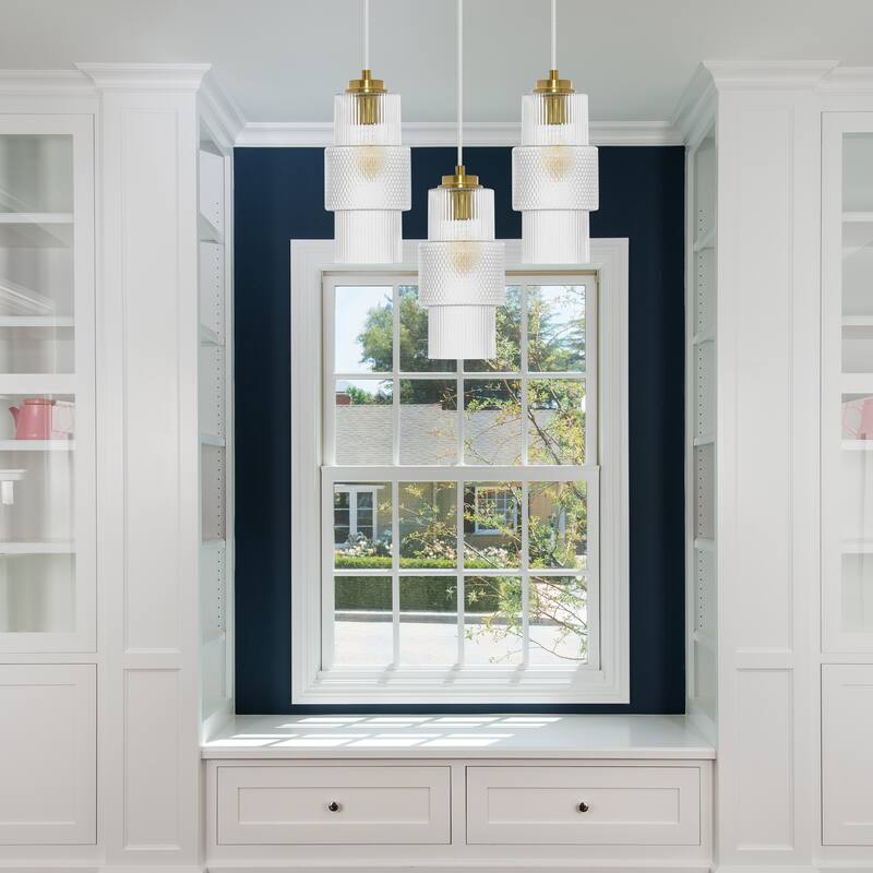 Gladstone River of Goods Glass and Metal Pillar Shade Pendant Light