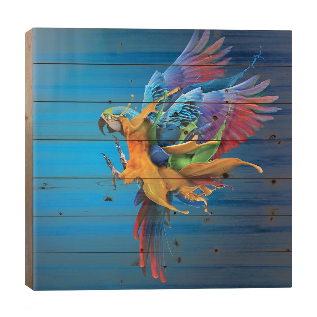 Flying Colours Print On Wood by Sulaiman Almawash - Multi-Color