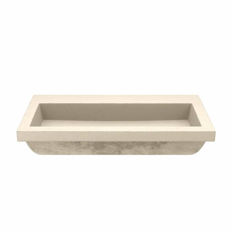 36" NativeStone Trough Drop-in Rectangular Bathroom Sink - 36" x 19" x 5"